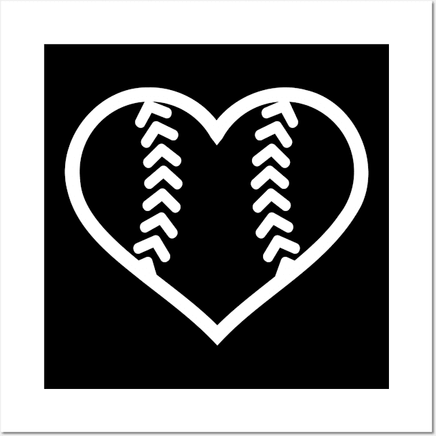 Softball heart Wall Art by Designzz